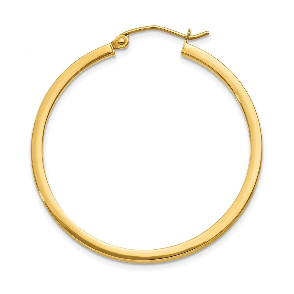 Single 14k 2mm Square Tube Hoop Earring