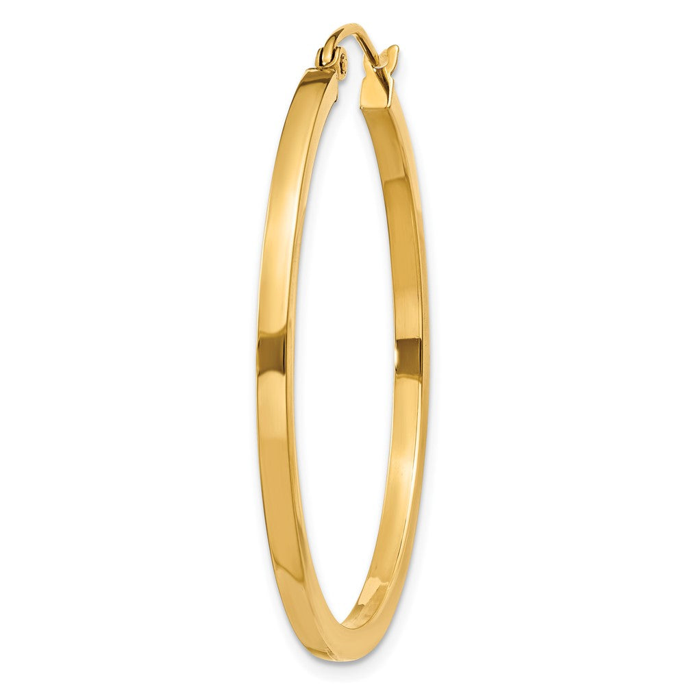 Single 14k 2mm Square Tube Hoop Earring