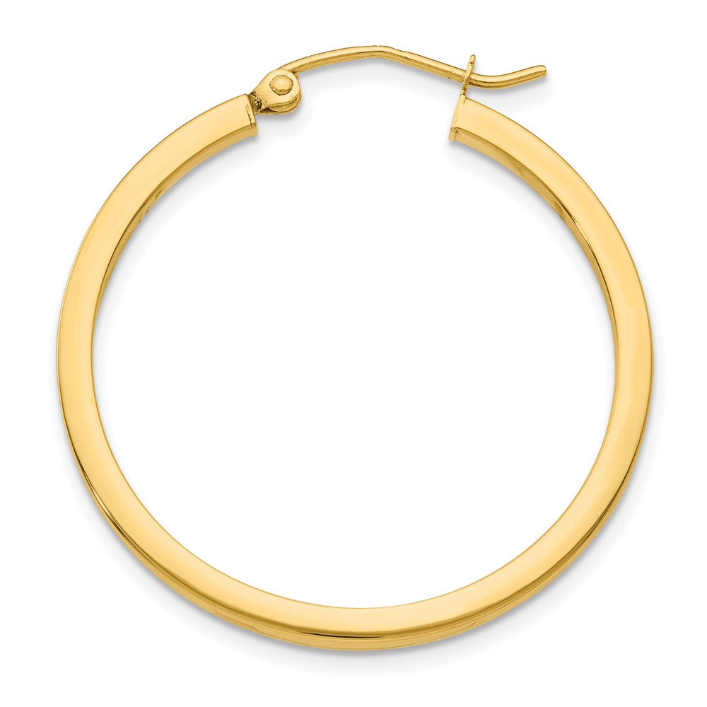Single 14k 2mm Square Tube Hoop Earring