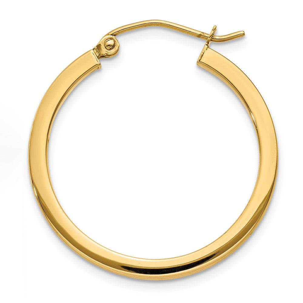 Single 14k 2mm Square Tube Hoop Earring