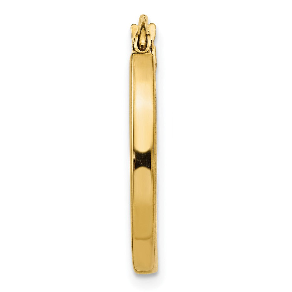 Single 14k 2mm Square Tube Hoop Earring