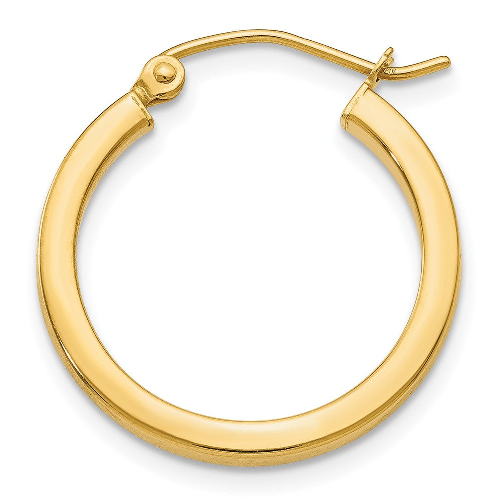 Single 14k 2mm Square Tube Hoop Earring