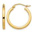 14k 2mm Square Tube Hoop Earrings