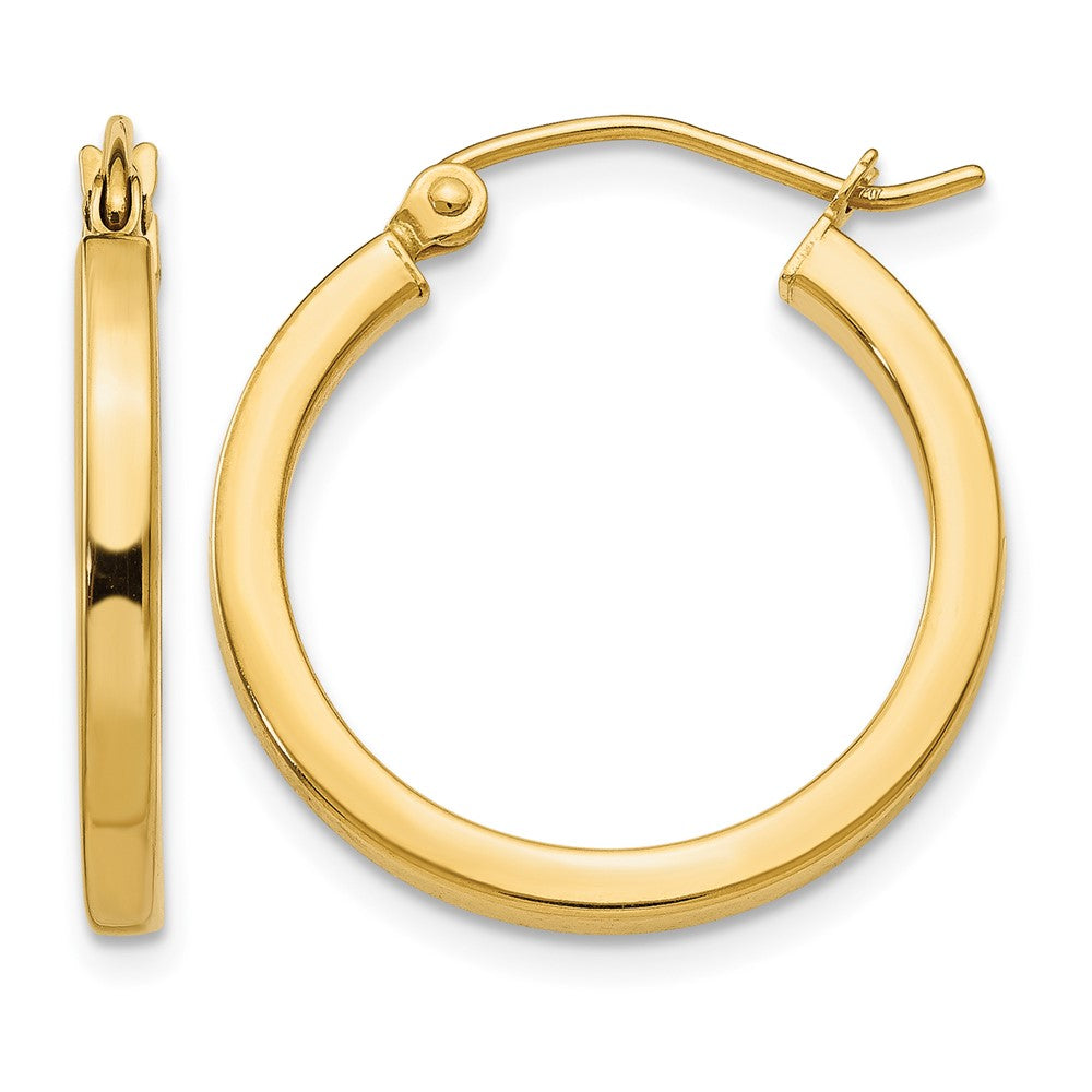 14k 2mm Square Tube Hoop Earrings
