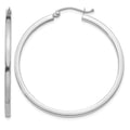 14k White Gold 2mm Square Tube Hoops