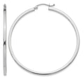 14k White Gold 2mm Square Tube Hoops