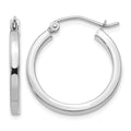 14k White Gold 2mm Square Tube Hoops