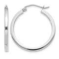 14k White Gold 2mm Square Tube Hoops