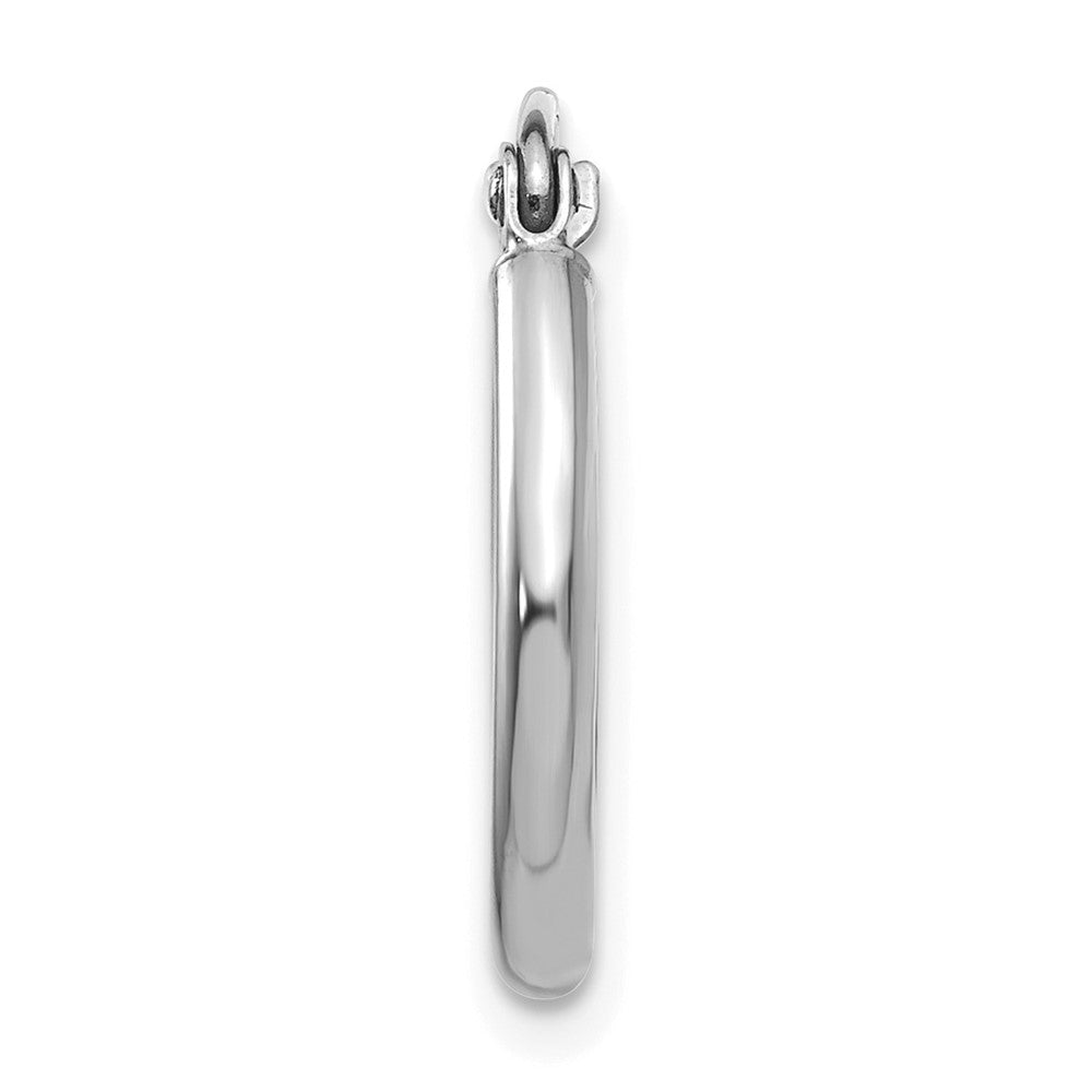 Single 14k White Gold Polished 2x17.5mm Tube Hoop Earring