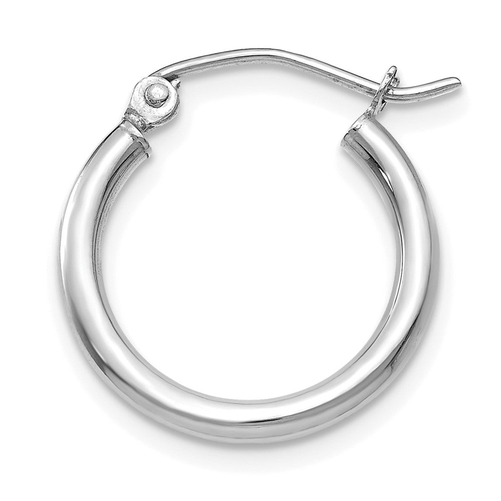 Single 14k White Gold Polished 2x17.5mm Tube Hoop Earring