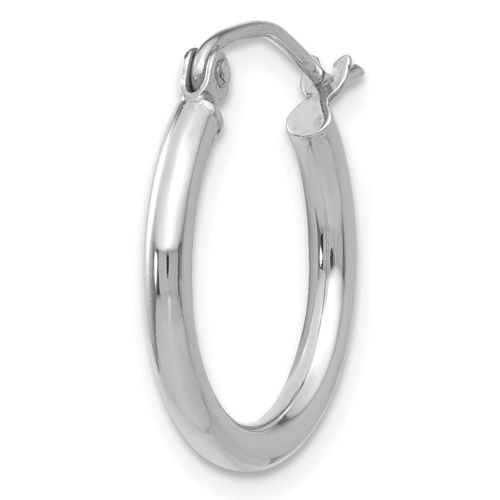 Single 14k White Gold Polished 2x17.5mm Tube Hoop Earring