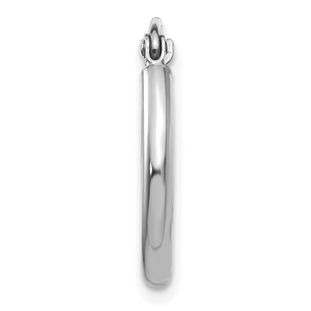 Single 14k White Gold Polished 2x17.5mm Lightweight Tube Hoop Earring