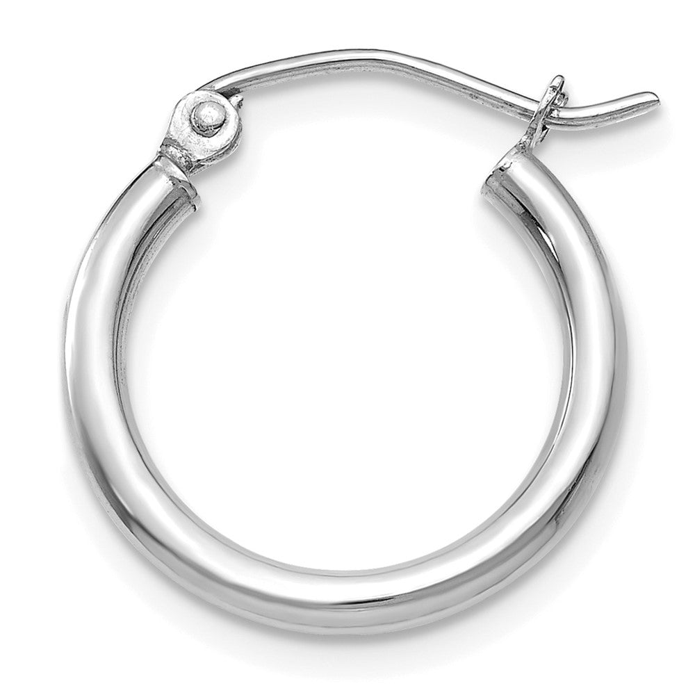 Single 14k White Gold Polished 2x17.5mm Lightweight Tube Hoop Earring