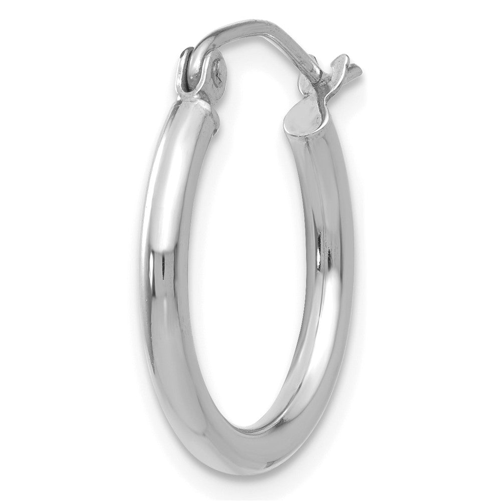 Single 14k White Gold Polished 2x17.5mm Lightweight Tube Hoop Earring