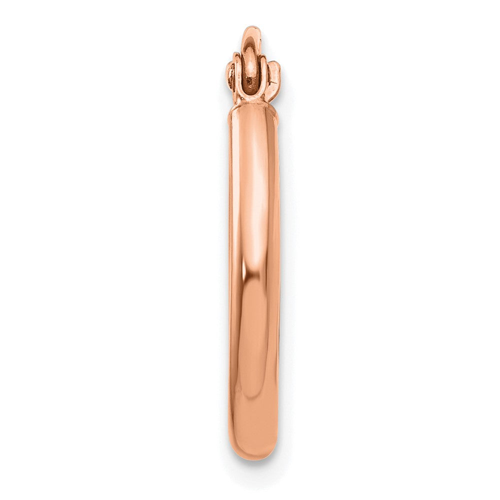 Single 14K Rose Gold Polished 2x17.5mm Lightweight Tube Hoop Earring