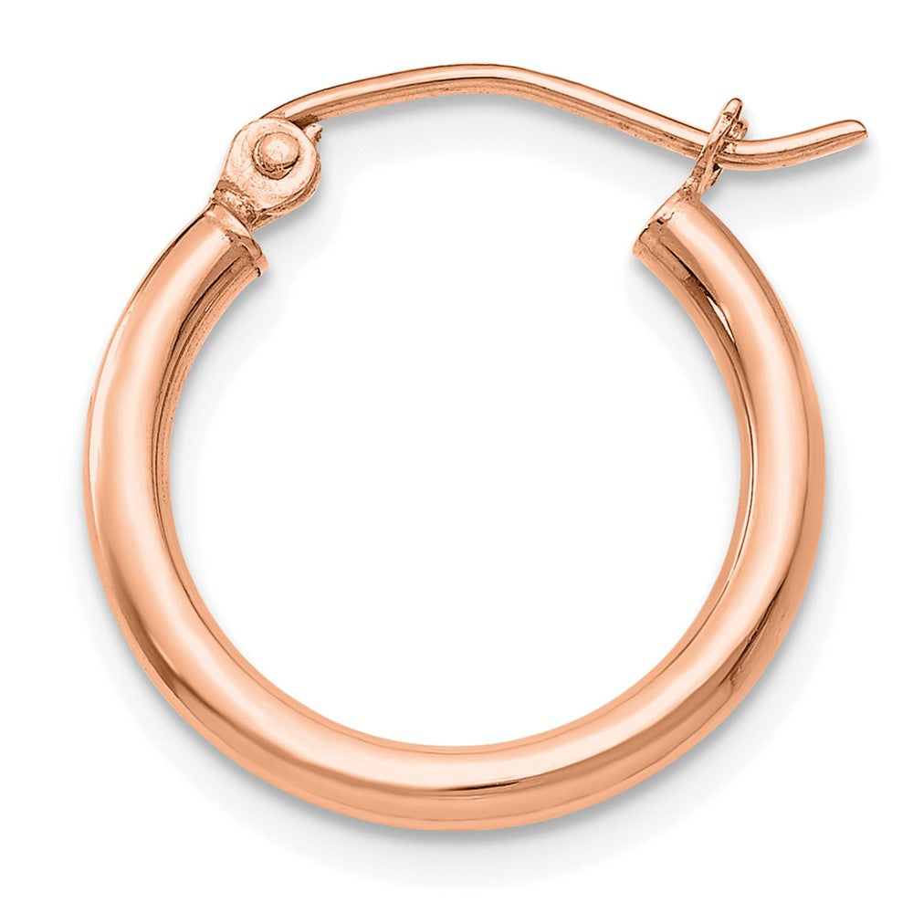 Single 14K Rose Gold Polished 2x17.5mm Lightweight Tube Hoop Earring