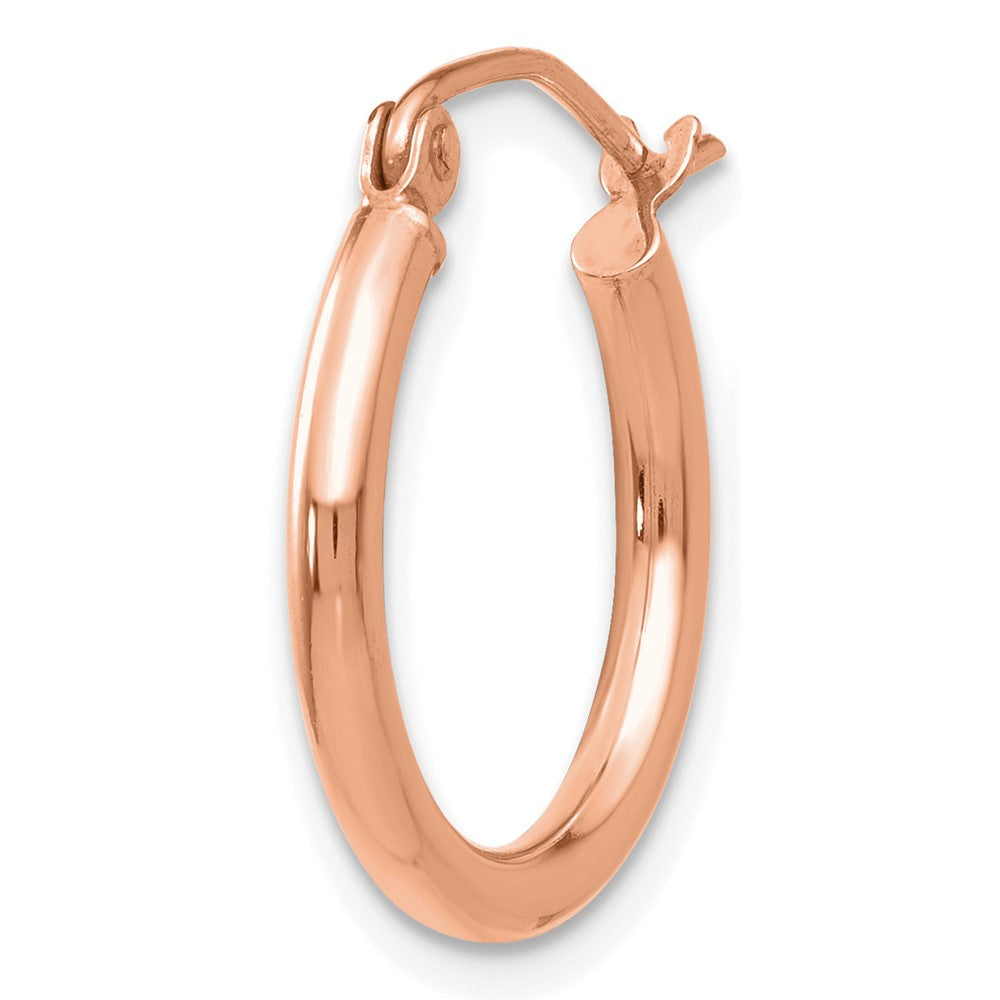 Single 14K Rose Gold Polished 2x17.5mm Lightweight Tube Hoop Earring