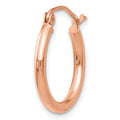 Single 14K Rose Gold Polished 2x17.5mm Lightweight Tube Hoop Earring