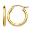 14k Polished 2x17.5mm Tube Hoop Earrings