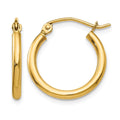14k Polished 2x17.5mm Lightweight Tube Hoop Earrings