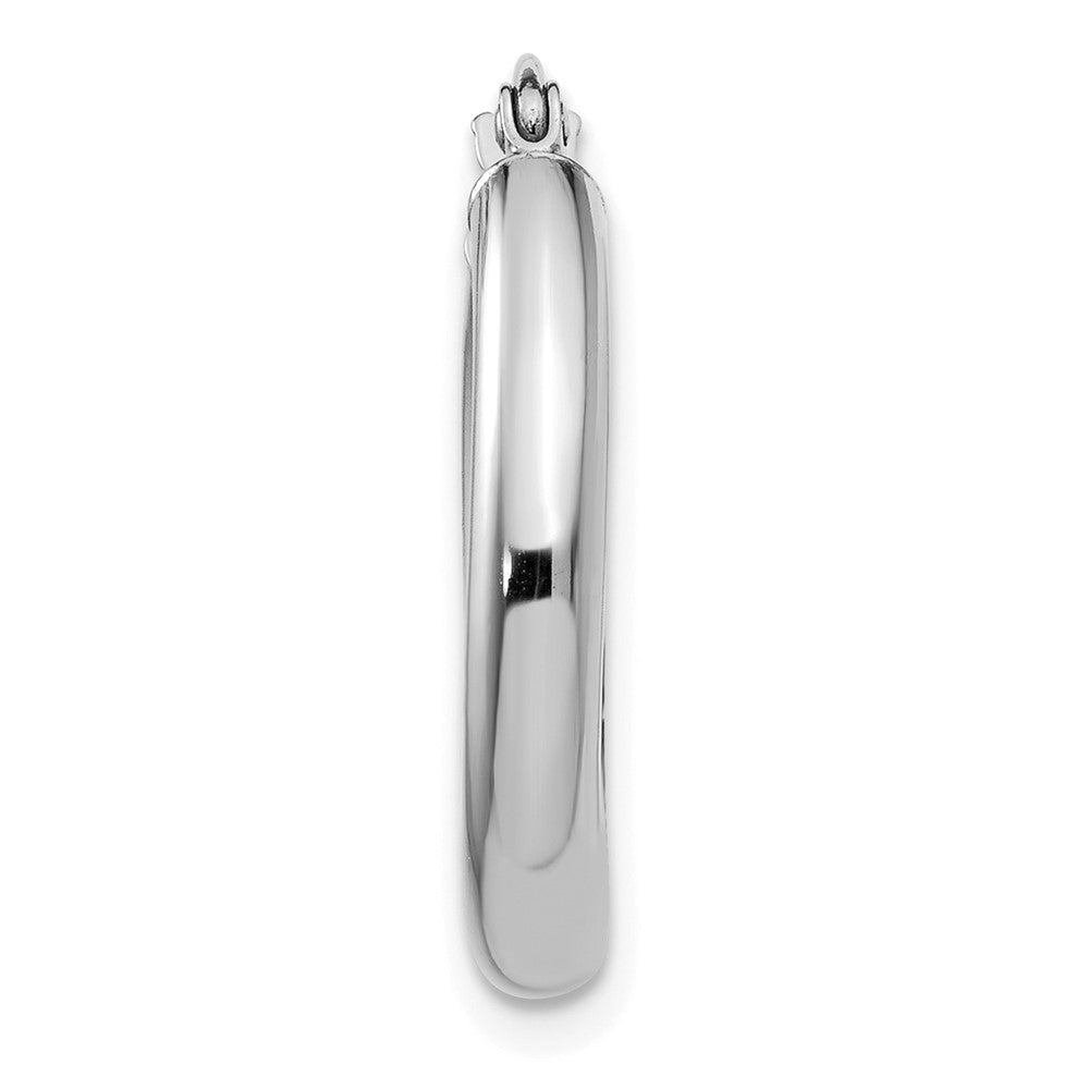 Single 14K White Gold Polished 3mm Tube Hoop Earring