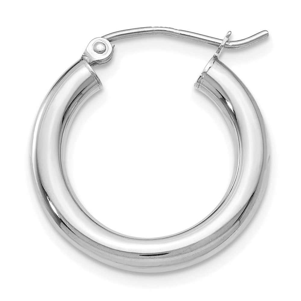 Single 14K White Gold Polished 3mm Tube Hoop Earring