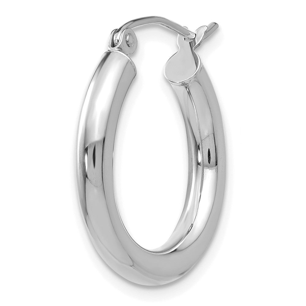 Single 14K White Gold Polished 3mm Tube Hoop Earring