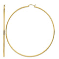 14k Polished 2x90mm Tube Hoop Earrings