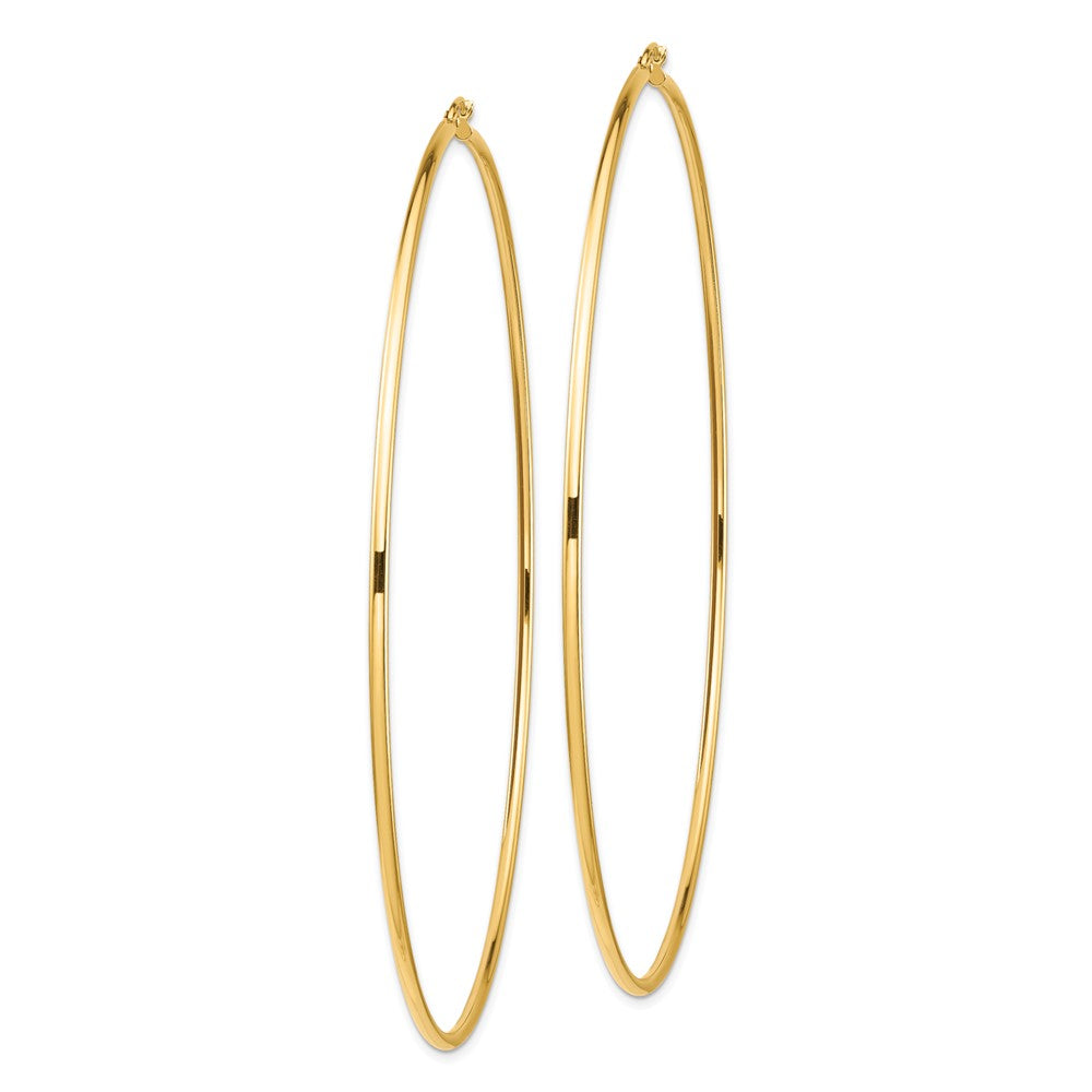 14k Polished 2x100mm Lightweight Tube Hoop Earrings
