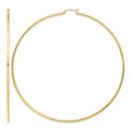 14k Polished 2x100mm Lightweight Tube Hoop Earrings