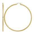 14k Polished 3x90mm Tube Hoop Earrings