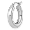 Single 14k White Gold Polished 4mm Tube Hoop Earring