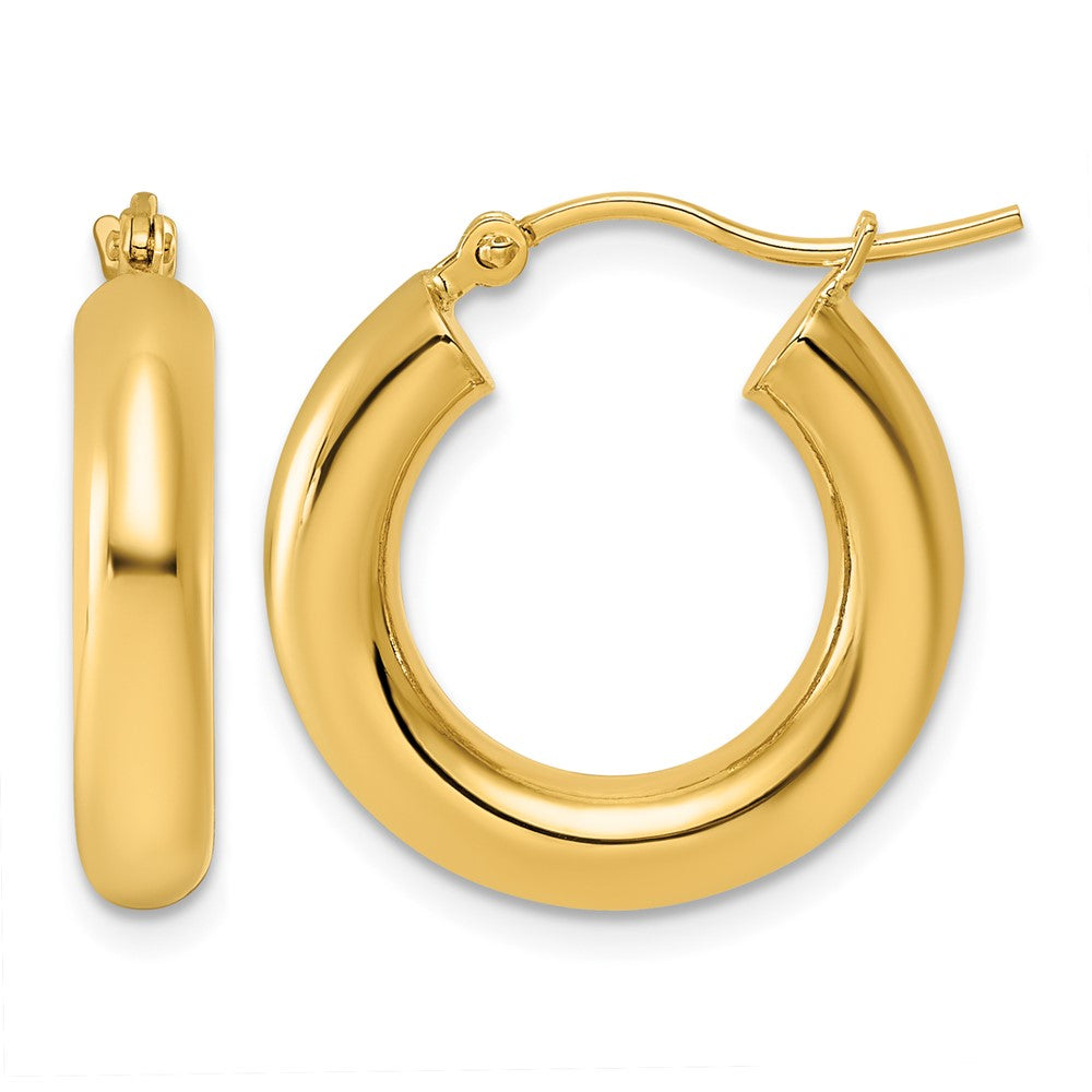 14k Polished 4mm x 20mm Lightweight Tube Earrings