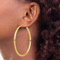 14k Polished 4x80mm Tube Hoop Earrings