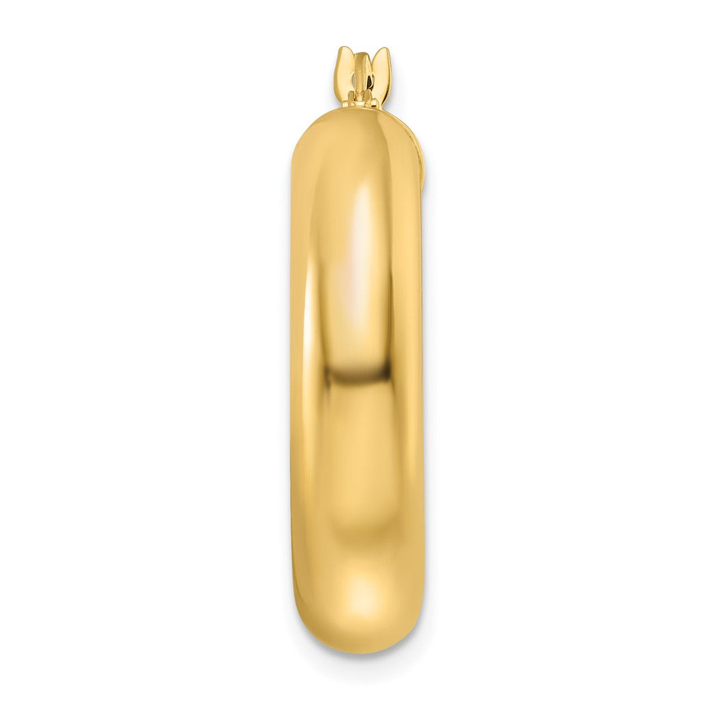 Single 14k Polished 6mm Hollow Round Tube Round Hoop Earring