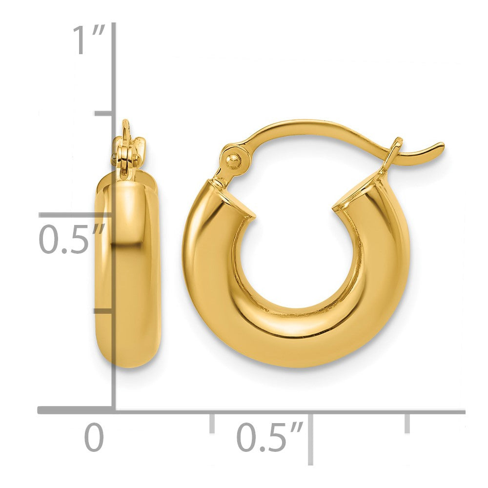 14k Polished 4mm x 15mm Lightweight Tube Earrings