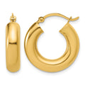 10k Polished 5mm x 20mm Tube Hoop Earrings