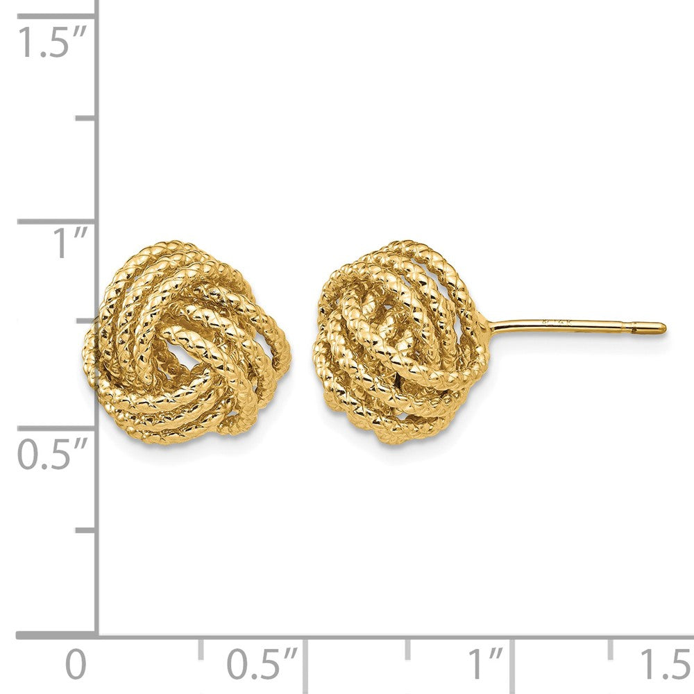 14k Polished & Twisted Love Knot Post Earrings