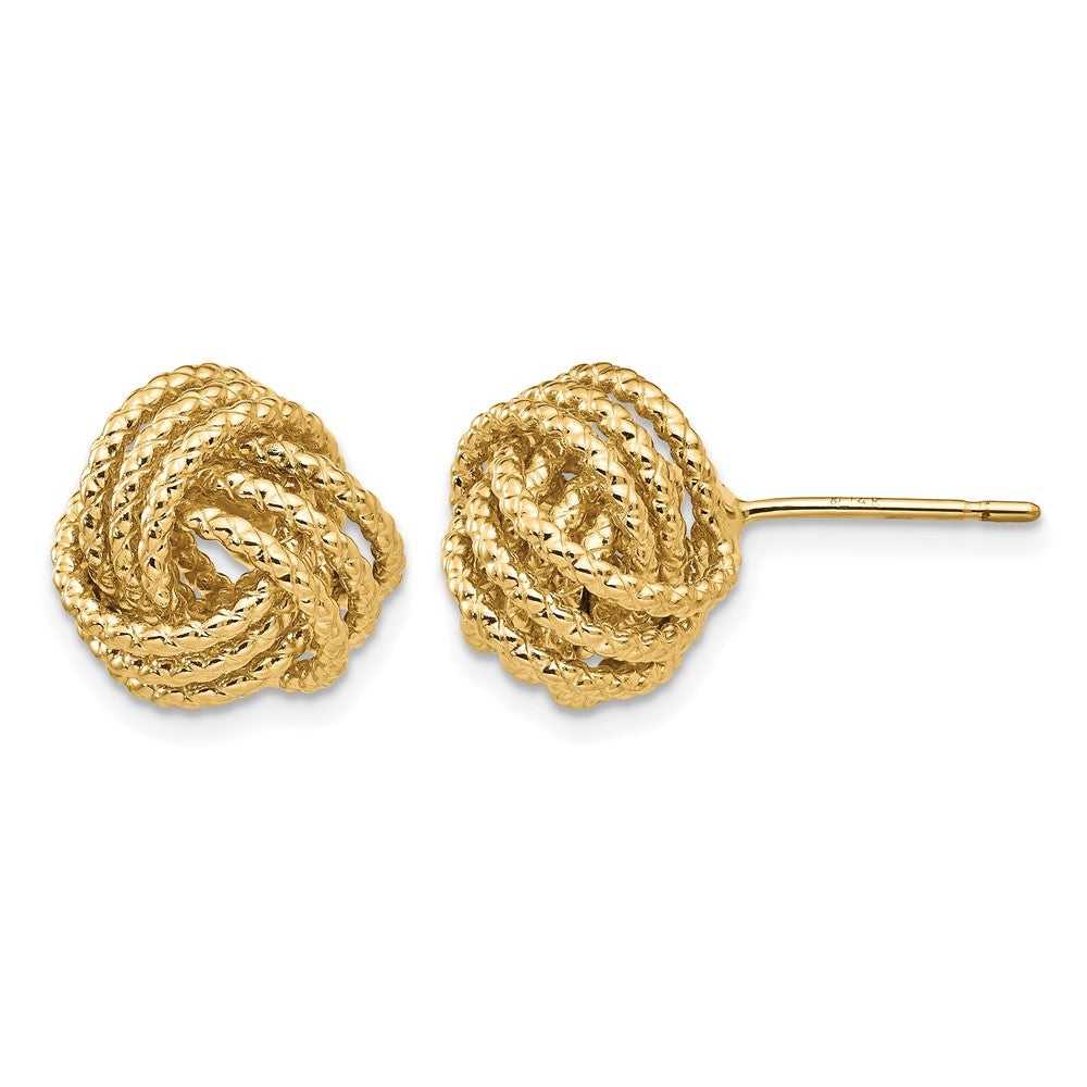 14k Polished & Twisted Love Knot Post Earrings
