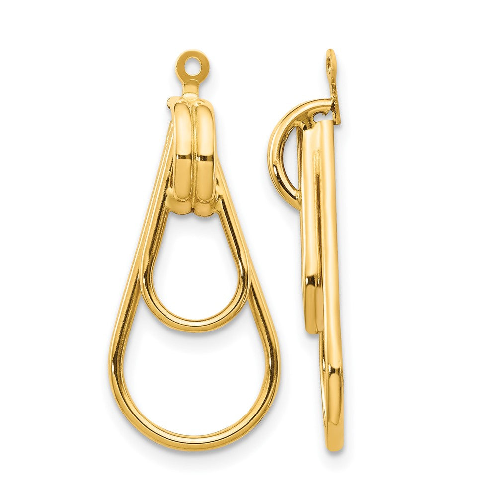 14k Polished Double Teardrop Earring Jackets