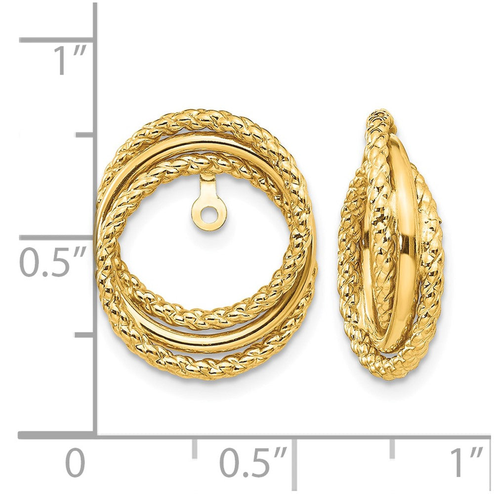 14k Polished & Twisted Fancy Earring Jackets