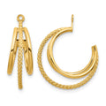 14k Polished & Twisted Triple Hoop Earring Jackets