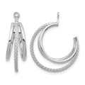 14K White Gold Polished & Twisted Triple Hoop Earring Jackets