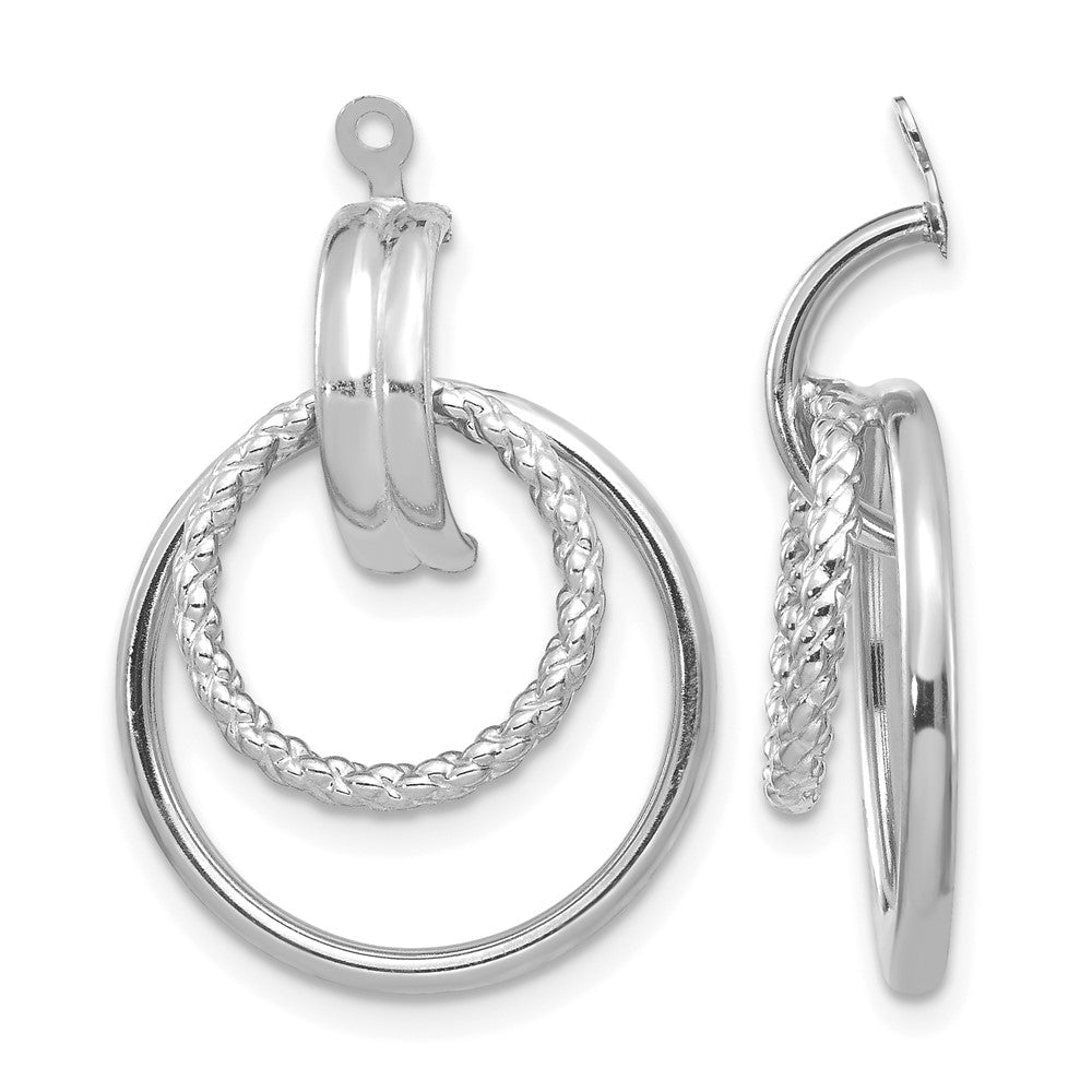 14K White Gold Polished & Twisted Fancy Earring Jackets