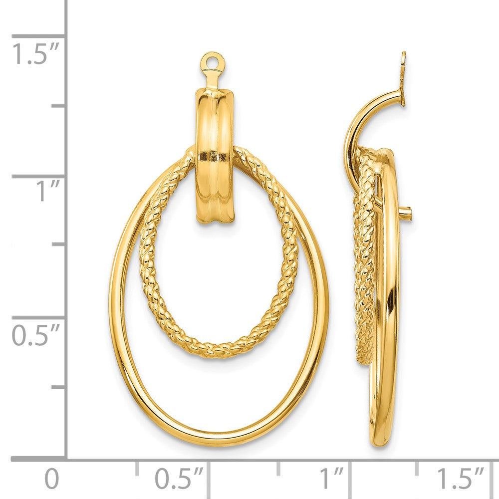14k Polished Double Oval Earring Jackets