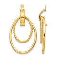 14k Polished Double Oval Earring Jackets