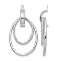 14K White Gold Polished Double Hoop Earring Jackets