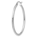 Single 14k White Gold Polished 2x35mm Tube Hoop Earring