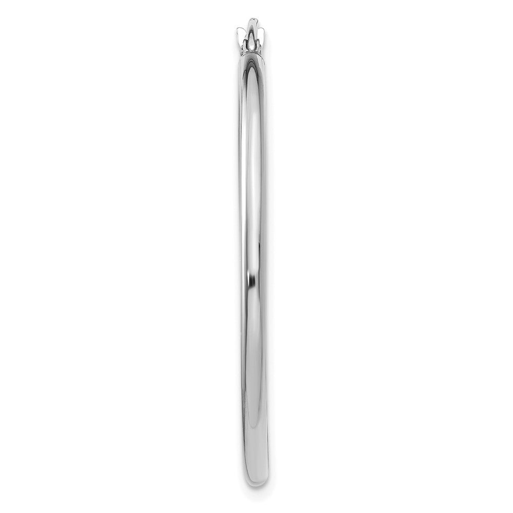 Single 14k White Gold Polished 2x35mm Lightweight Tube Hoop Earring