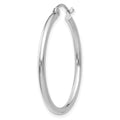 Single 14k White Gold Polished 2x30mm Tube Hoop Earring
